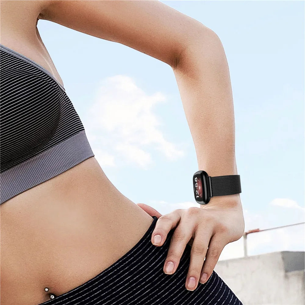 Stainless Steel Milanese Watchband For Fitbit Versa 3 Strap For Fitbit Sense Correa ремешок Bracelet Accessories Belt Wristband