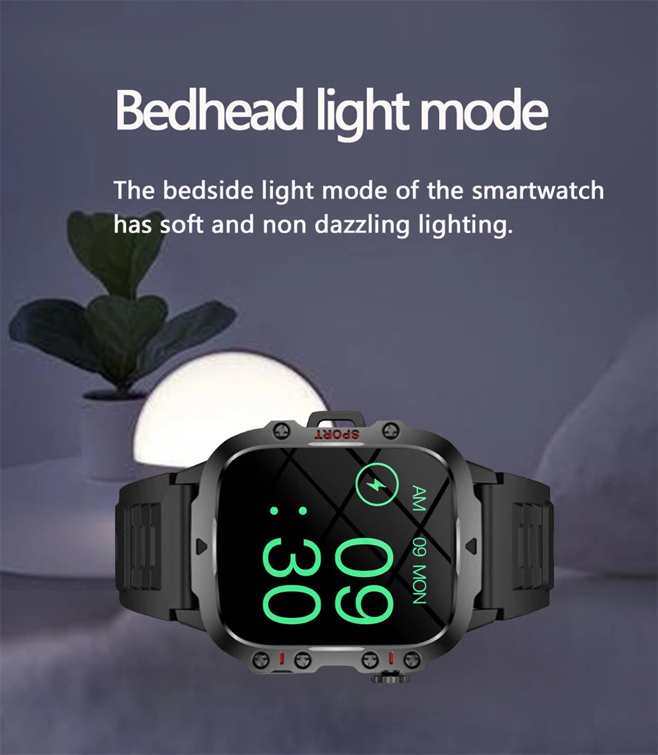 For Xiaomi Military 1.96 "HD screen GPS Smartwatch Fitness IP68 Waterproof 100+Sport Tracker Bluetooth call SmartWatch 2025 New