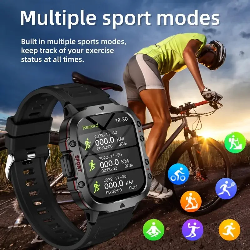 For Xiaomi Military 1.96 "HD screen GPS Smartwatch Fitness IP68 Waterproof 100+Sport Tracker Bluetooth call SmartWatch 2025 New