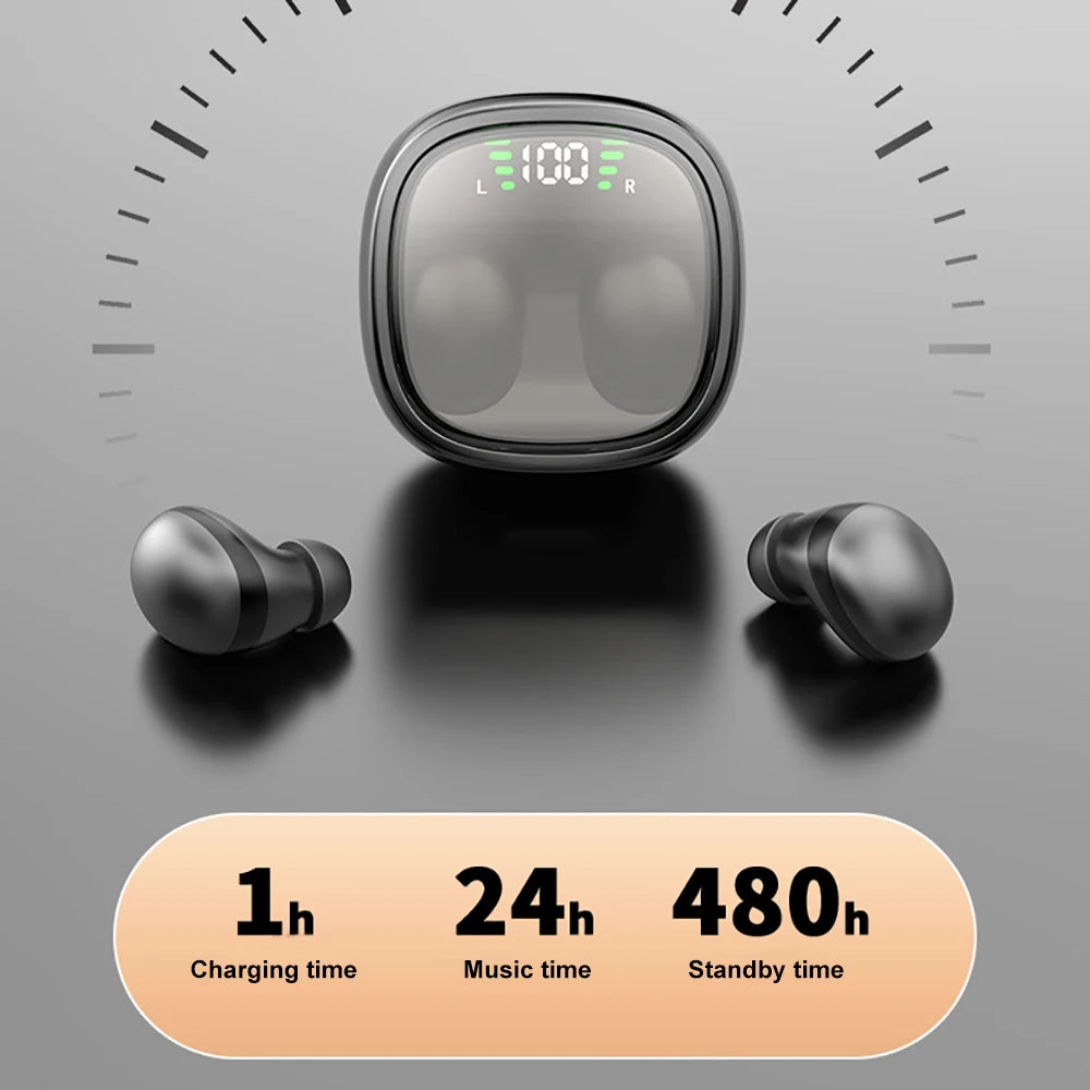 Mini Invisible Earphones Bluetooth 5.3 Headphones HiFi Stereo Wireless Headsets Noise Reduction Earbuds for Xiaomi Huawei