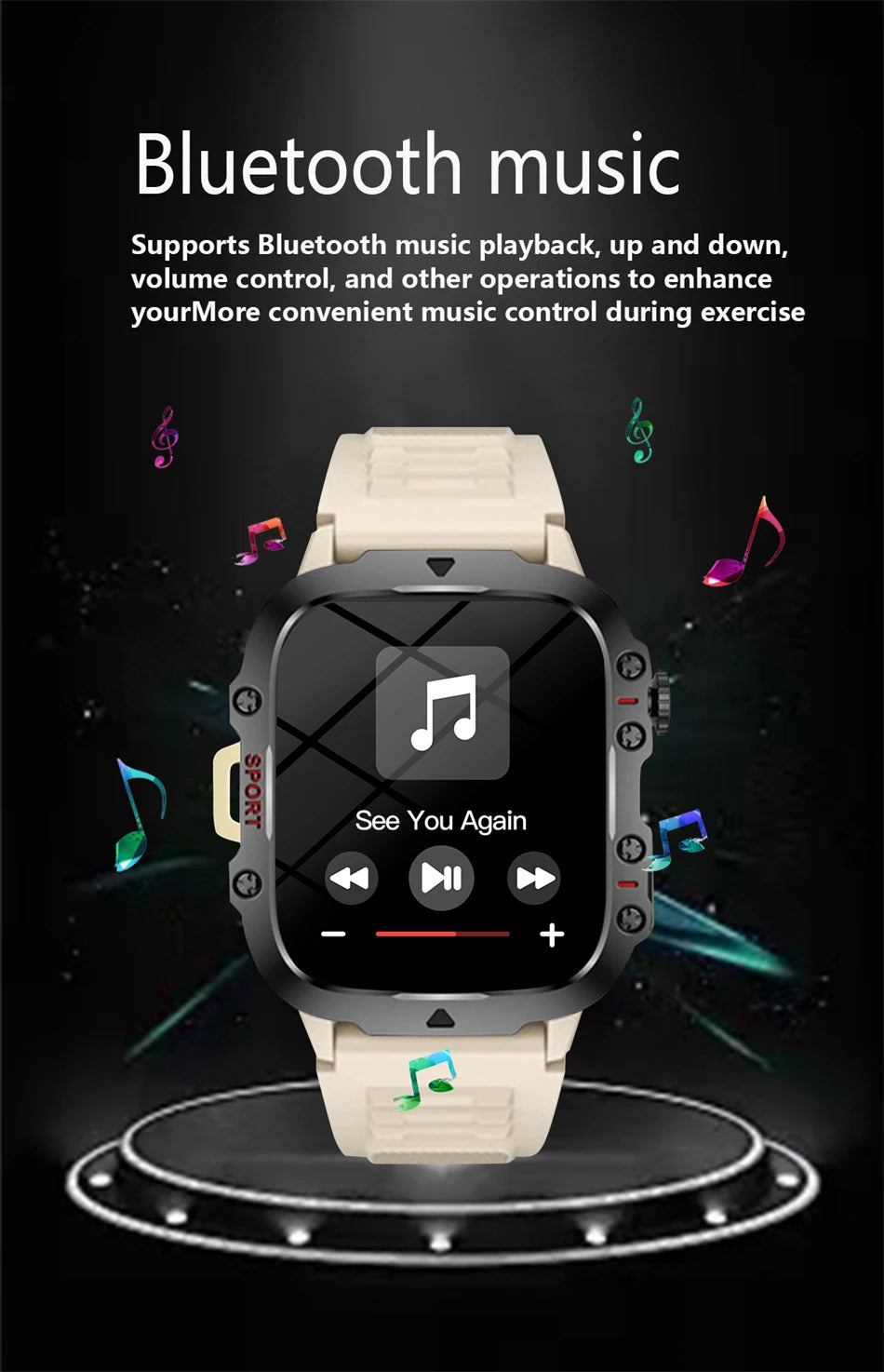 For Xiaomi Military 1.96 "HD screen GPS Smartwatch Fitness IP68 Waterproof 100+Sport Tracker Bluetooth call SmartWatch 2025 New