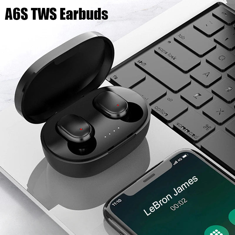 Bluetooth Earphone A6S Sport Wireless Headphones Stereo Headset TWS Earbuds with Microphone for Iphone Xiaomi